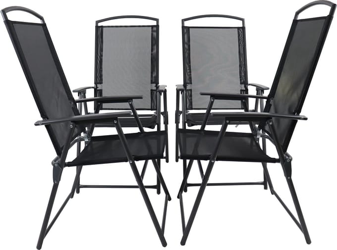 4-delige set tuinstoel hoge rug textilene balkonstoel camping klapstoel