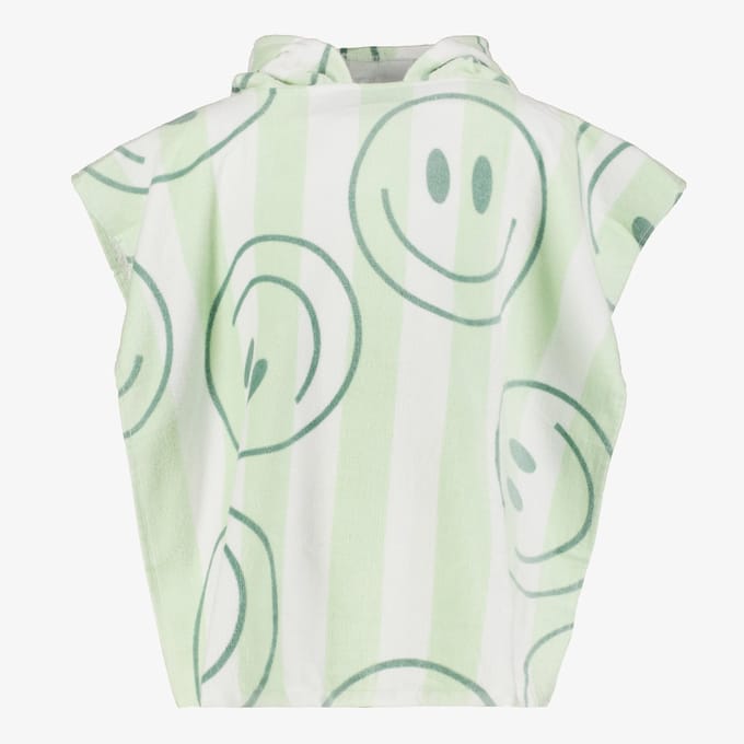 Smiley kinder zwemponcho met capuchon groen