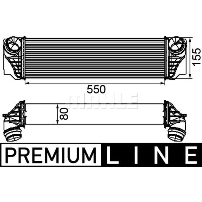 Intercooler, inlaatluchtRadiator MAHLE CI 184 000P