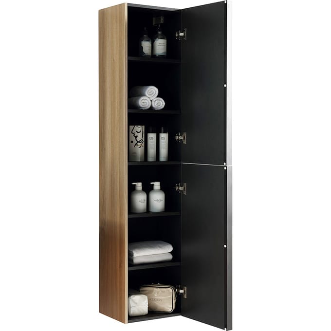 Xellanz Ribbella kolomkast met 2 deuren 160 x 36 x 30 cm naturel eik