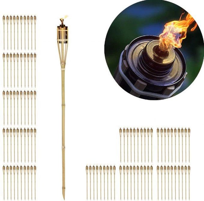 Bamboe tuinfakkels XXL set 100 stuks 120cm