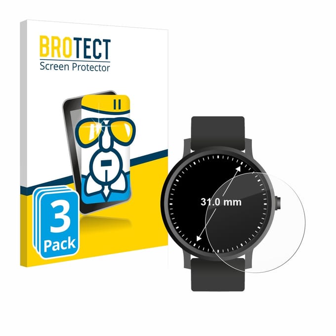 Screenprotector 3 Stuks voor Ronde Displays (ø: 31 mm) Beschermglas transparant