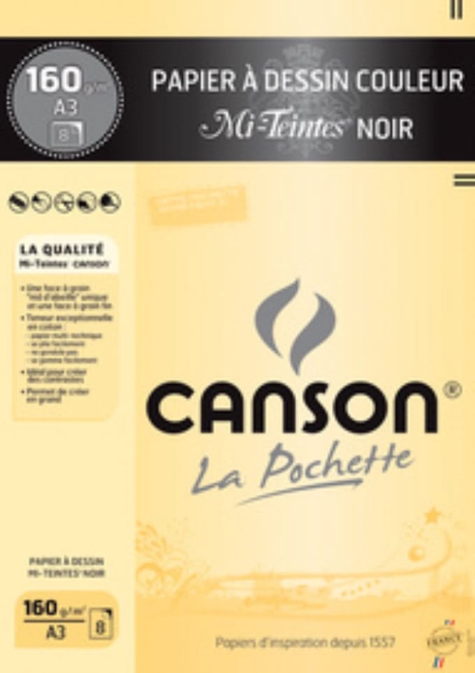 CANSON tekenpapier Mi-Teintes, DIN A3, zwart
