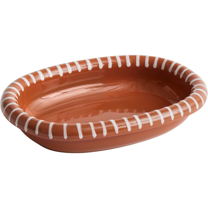 HAY Barro schaal ovaal - natural with stripes - S
