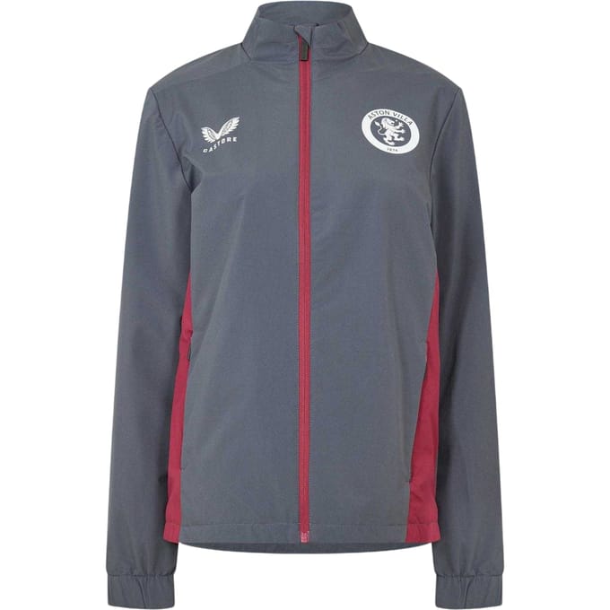 Castore Aston Villa FC-trainingsjas voor dames (Ebbenhout/Rhododendron)