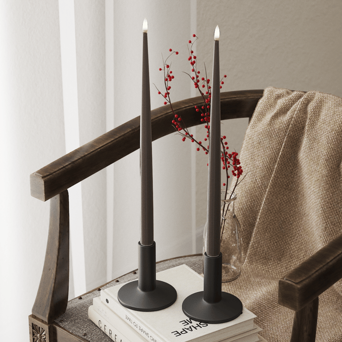 Deluxe Homeart - Led Kaars Mokka 2.2 x 38.0 cm (2 Shiny Dinner Candles)