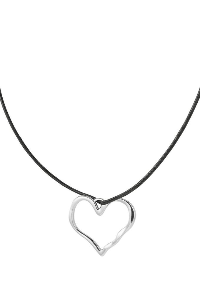 Bijoutheek Collier Hart Touw Verstelbaar Zilver