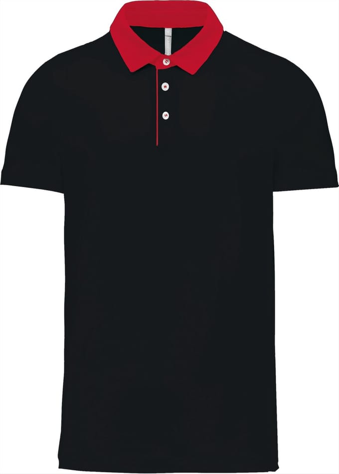 Kariban Tweekleurige herenpolo jersey K260 - BLACK / RED - M