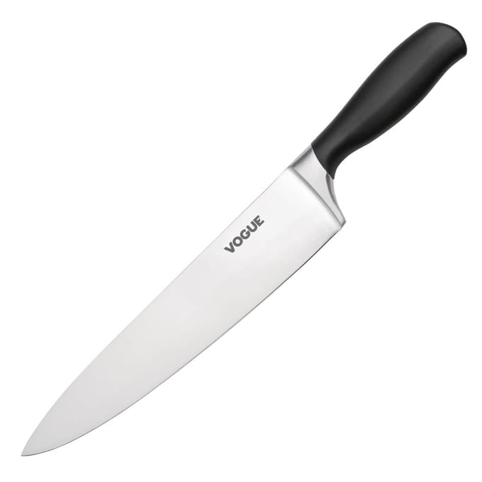 Vogue Soft Grip koksmes Zwart 25,5 cm