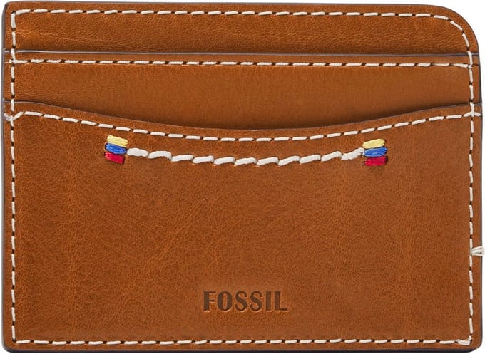 FOSSIL Kaarthouder Tremont Card Case Cognac Bruine