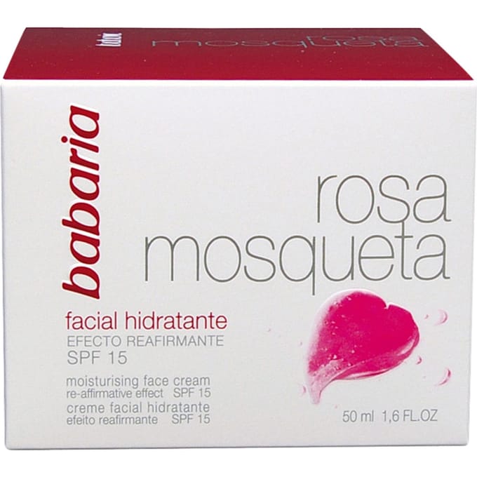 Hydraterende gezichtscrème - Babaria - Rozenbottel - SPF 15 - Verstevigend effect - 50ml