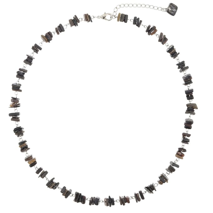 Behave- Ketting - Natuursteen - Donker Bruin - 42 cm