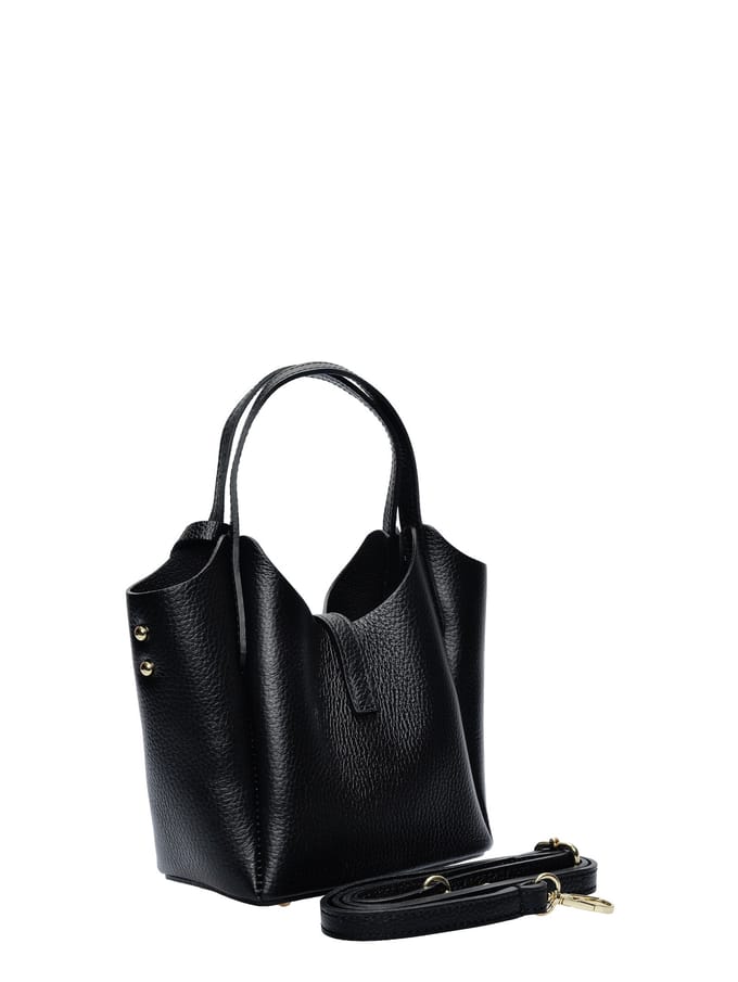 Isabella Rhea Zwart Rundleer Tas