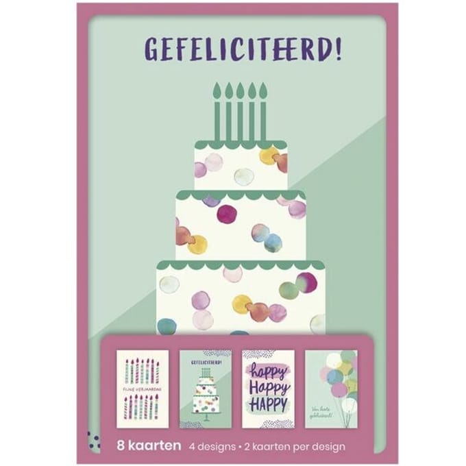 Hallmark wenskaarten | gefeliciteerd | blister van 8 stuks