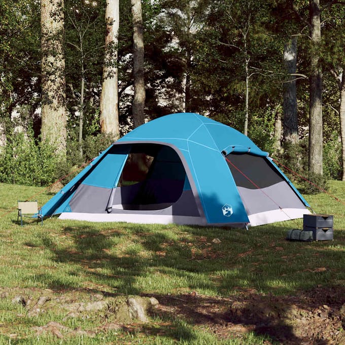 Vidaxl Tente Familiale, Dôme, 6 Personnes, Bleu, Imperméable