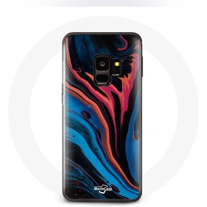 Coque Samsung Galaxy S9 Texture abstraite bleu noir rouge
