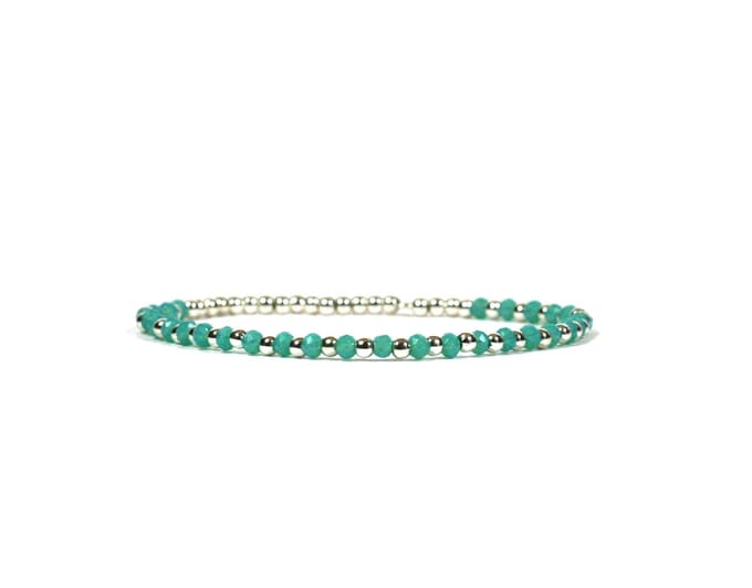 Heaven Eleven - dames - armband - 925 zilver - 2,5mm - turkoois - turquoise - 16,75cm