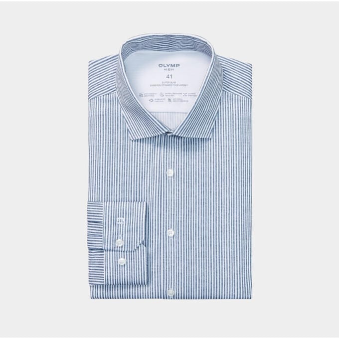 Olymp Business hemd lange mouw Blauw 253084-Hemden 253084/18