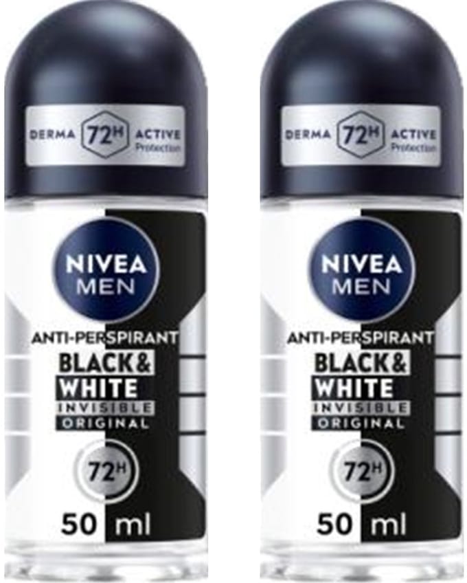 Nivea Deo Roller Men Black & White - 2 x 50 ml - Voordeelverpakking