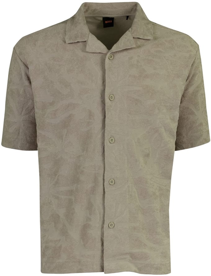Poloshirt BOSS Orange grijs met structuur