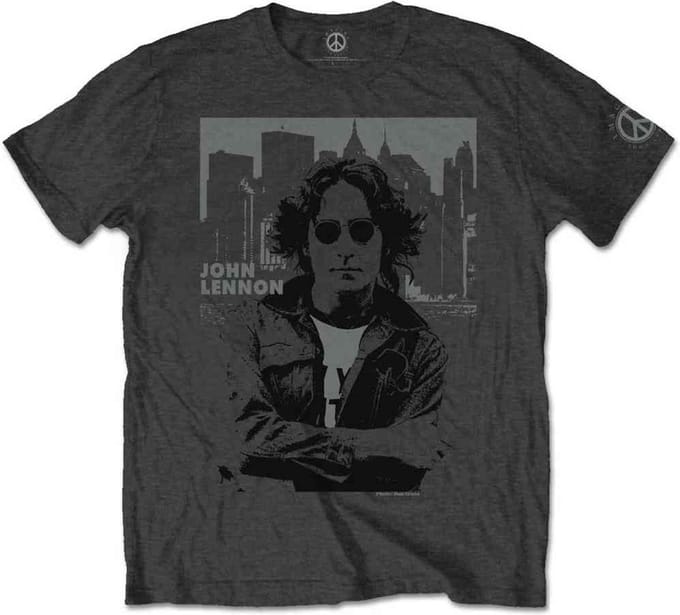 John Lennon - Skyline Heren T-shirt - XS - Grijs