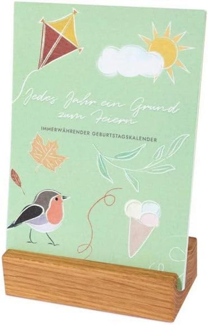 Verjaardagskalender Jaaronafhankelijk - Functioneel en Design Sterk Houten Product
