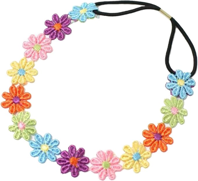 Multikleurige Daisy Bloemen Haarband Set van 3, Elastische Hoofdband voor Feestjes, Bruiloften en Festivals, Modieuze Haaraccessoires