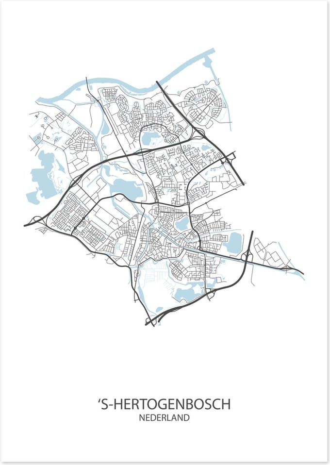 Poster ‘s-Hertogenbosch | Plattegrond | 29,7 x 42,0 cm (A3)