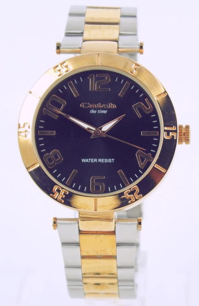 Catch - the time - bicolor - quartz dameshorloge - met RVS stalen band - geschroefd achterdeksel