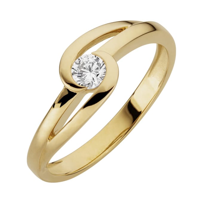 Orolino Ring 333/- Gelbgold glanz synth. Zirkonia