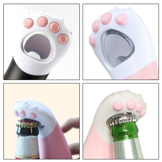 Flesopener in de vorm van een kattenpoot Glas Bierflesopener Keukengadget Gereedschap white