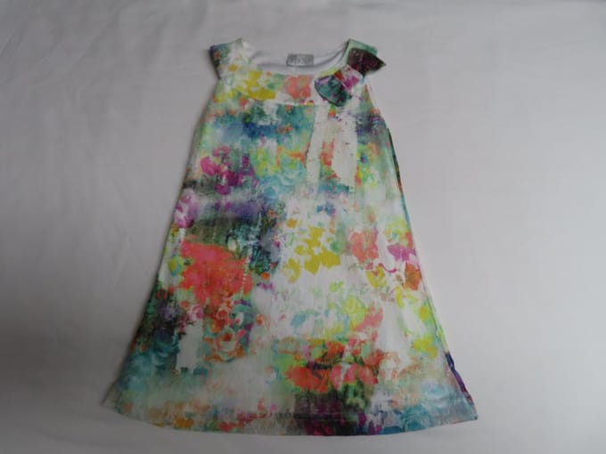 Kleedje - Jurk - Multicolor - bloemen all over - Gevoerd - 2 jaar 92