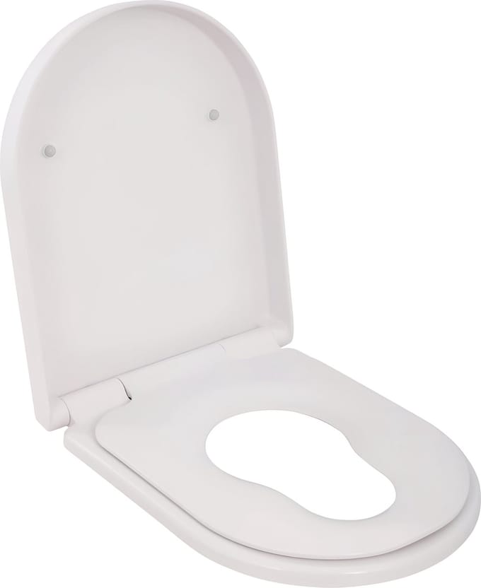 D-vormige Toiletbril met Geïntegreerd Kinderzitje en Softclose