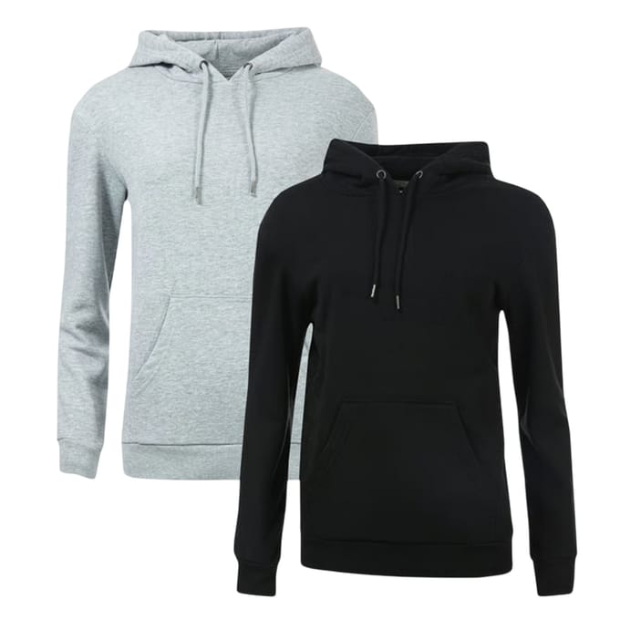 Brave Soul Dames/Dames Drop Shoulder Regular Hoodie (Set van 2) (Zwart/Grijs)