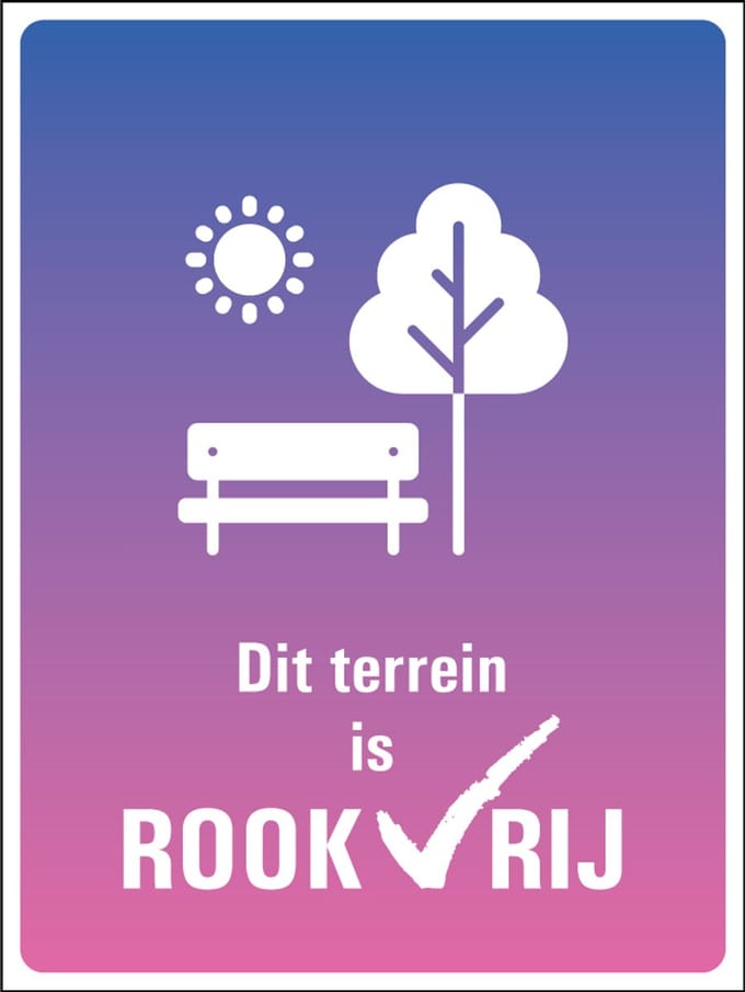 Rookvrij terrein sticker 200 x 150 mm