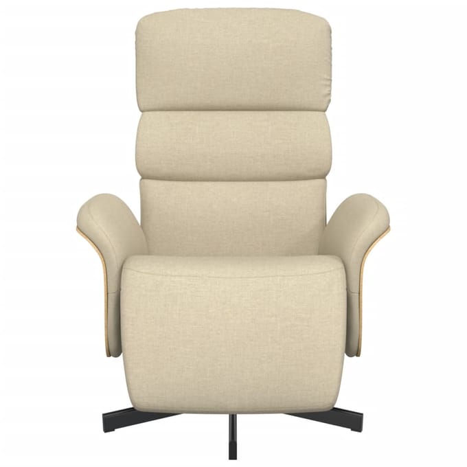 vidaXL - Fauteuil - verstelbaar - met - voetensteun - stof - crèmekleurig