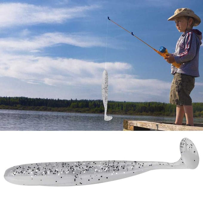 20 STUKS 7.5cm Zacht Plastic Vis Lokkers t staart Grub Worm Aas Visgerei Accessoire(Wit) wit
