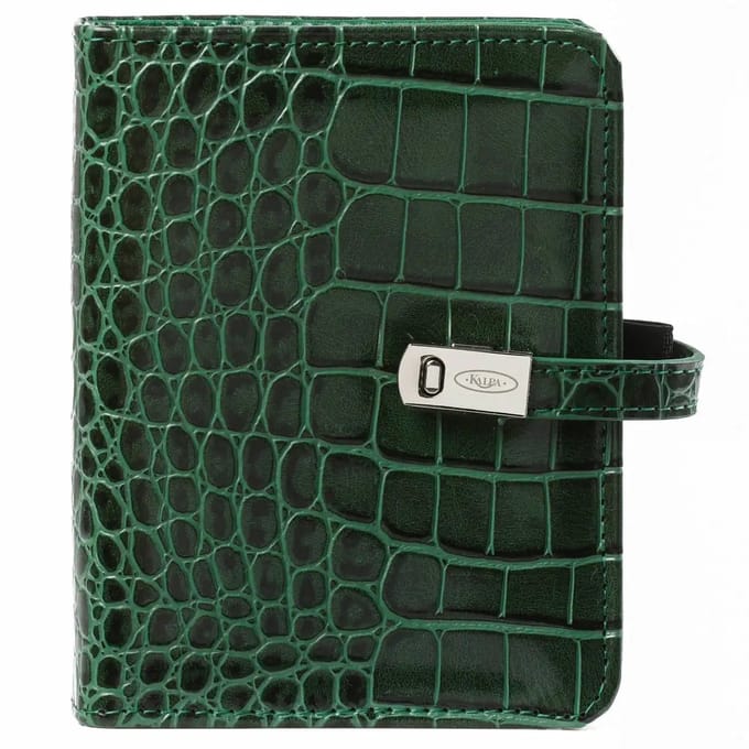 1311-09 hervulbare Pocket Ringband Organizer Croco Bos Groen 1 week per 2 paginas 2026-2027-2028