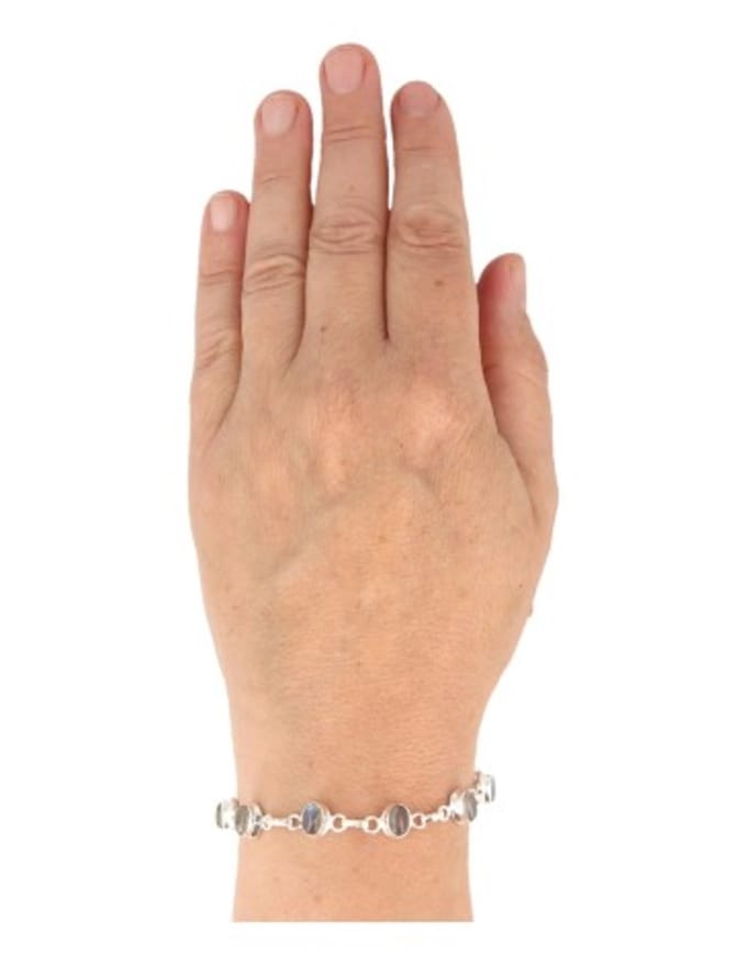Labradoriet armband zilver ovaal