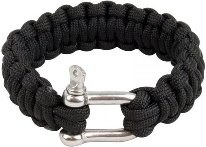 Highlander 2-in-1 Survivalarmband 23 Cm Nylon/staal Zwart