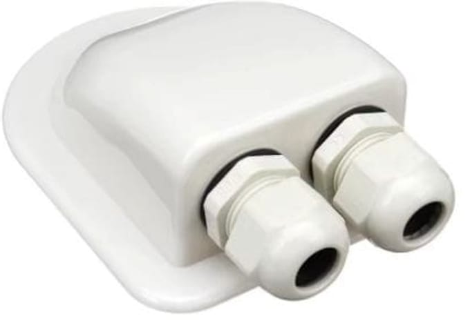 Dakdoorvoer dubbel draad zonnepaneel rond (Wit & Zwart) - wit