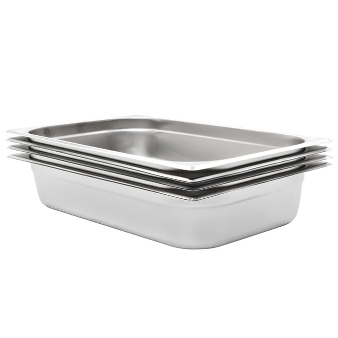 vidaXL - Gastronormbakken - 4 - st - GN - 1/1 - 100 - mm - roestvrij - staal