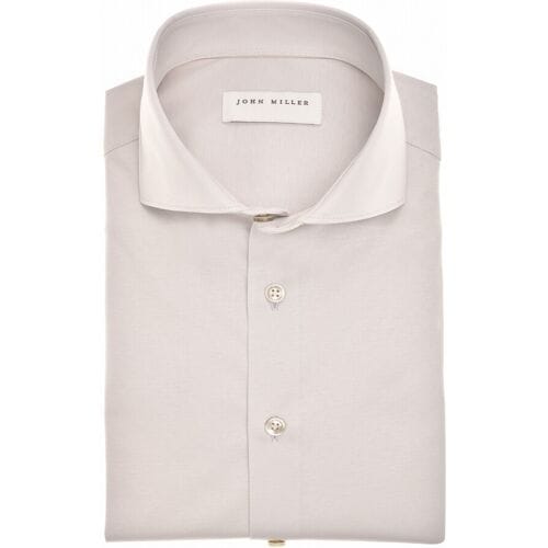 John Miller Overhemd Slim Cotton Jersey Stretch Licht Grijs / male