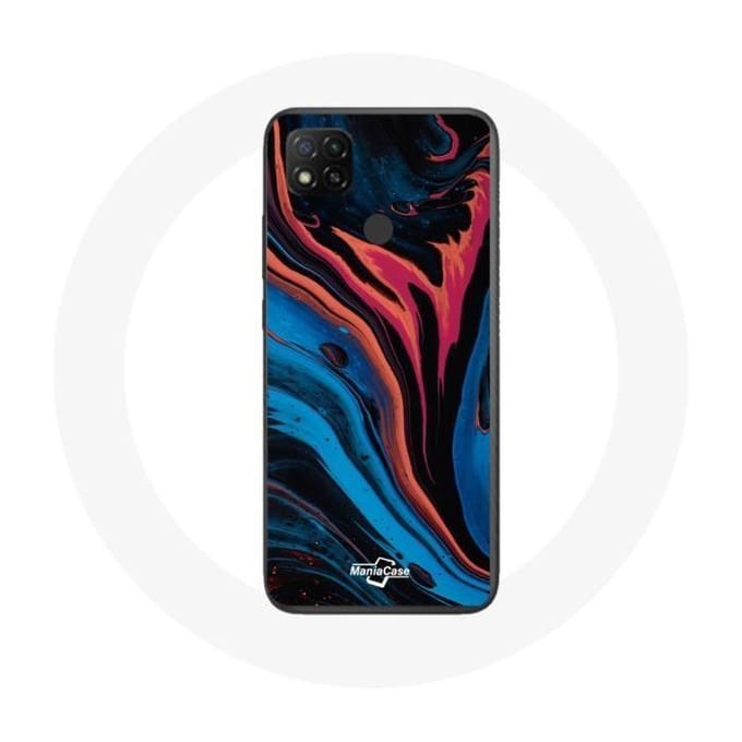 Coque Xiaomi Redmi 9C Blue Black Red Abstract Texture