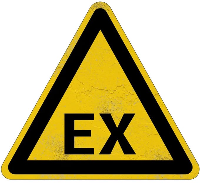 EX explosiegevaar waarschuwingsbord | Sign Again materiaal | 15 cm