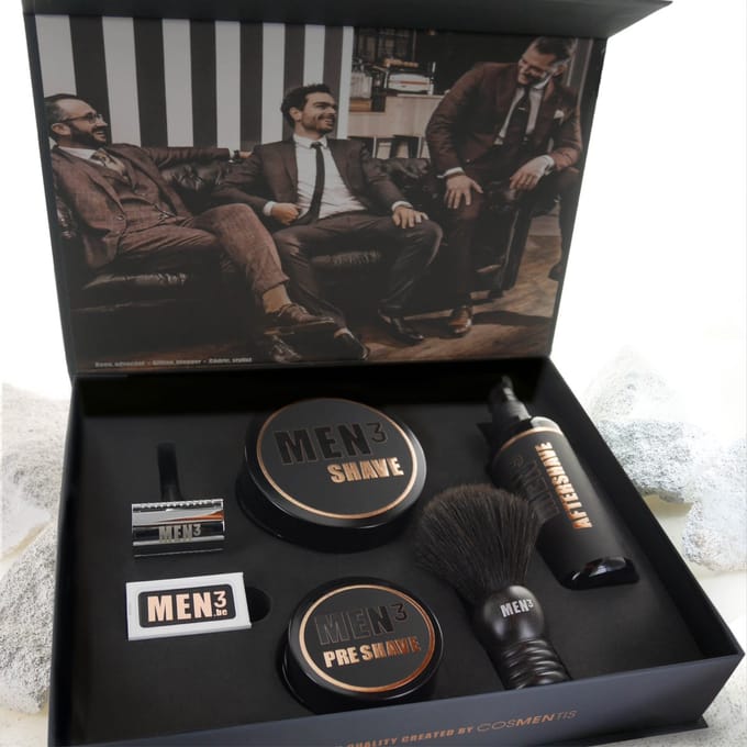 Luxe scheerset MEN / cadeauset voor mannen Men3 Box / Experience Box