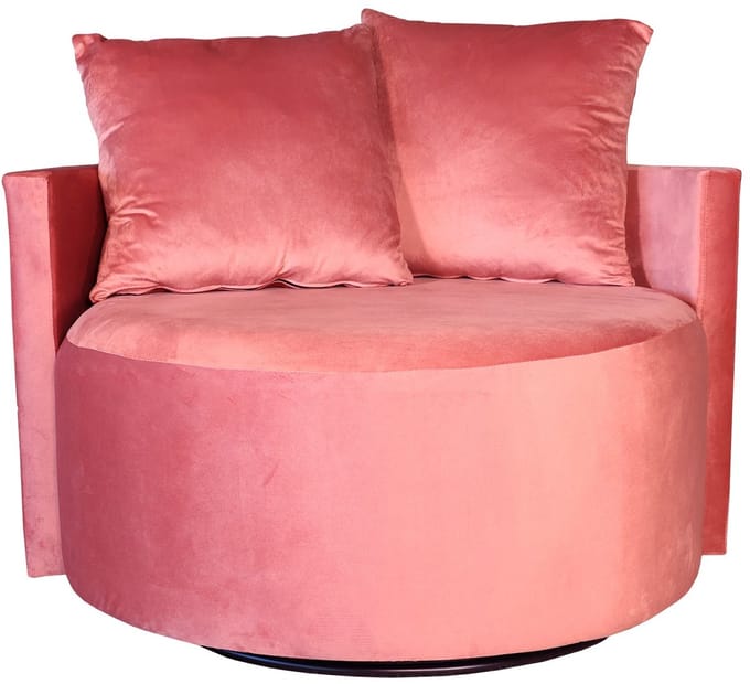 Fauteuil loveseat velvet oud roze draaibare fauteuil