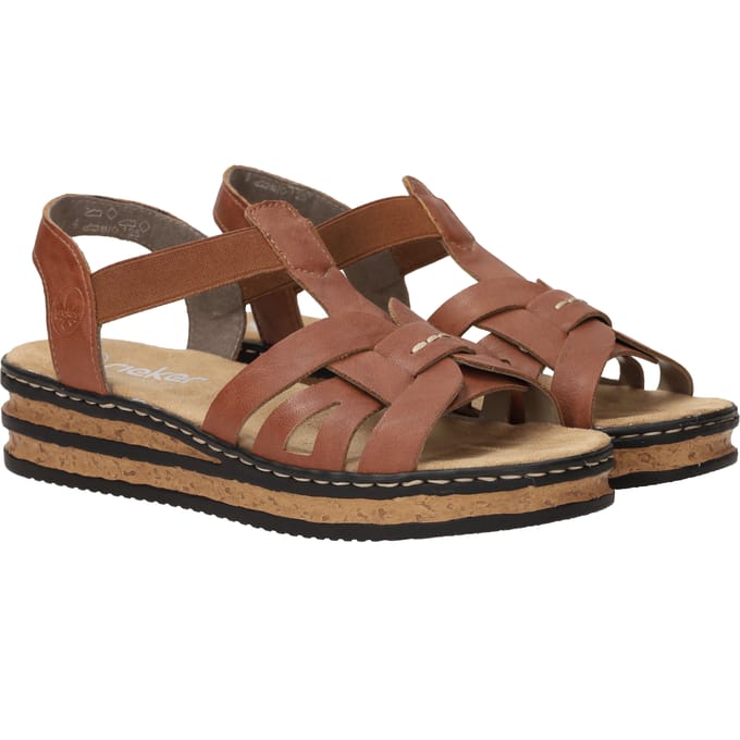 Rieker Sandalen cognac Imitatieleer - Dames - Maat 41