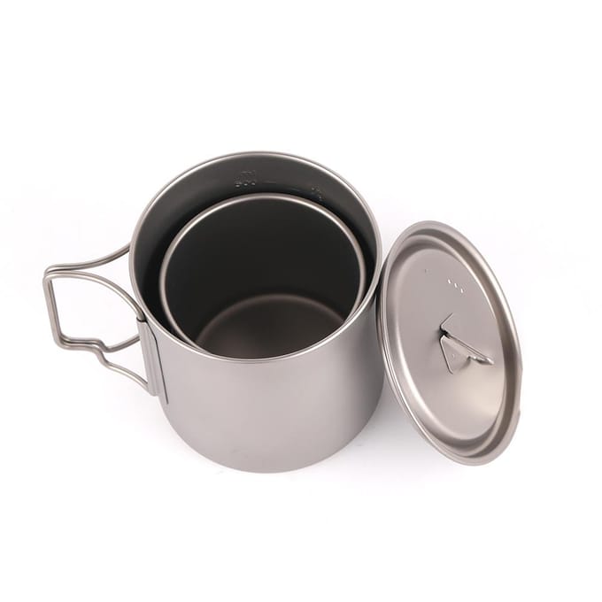 Lixada Ultralight Titanium Cup Outdoor Draagbare 2PCS Cup Set Camping Picknick Waterbeker 350ml & 650ml gray
