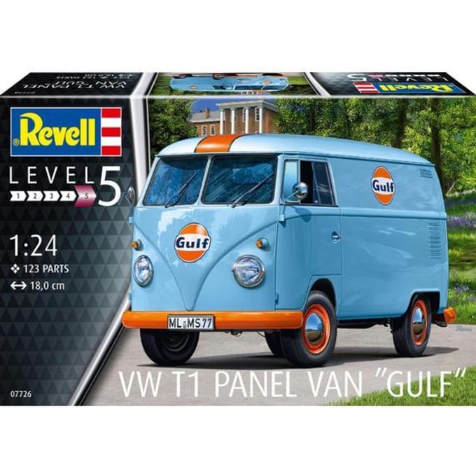 Revell Modelbouwpakket Auto - 07726 Volkswagen T1 Panel Bus -Gulf- Plastic - 1:24 - Modelbouw